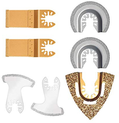 Lsaardth Set di Lame per Sega Oscillante in Metallo Duro Universale 7 Pezzi, Lame Utensile Multifunzione Oscillanti Set Accessori per Utensili Oscillanti