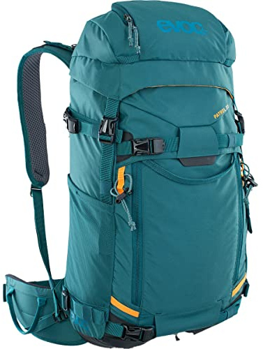 EVOC PATROL 32 touring backpack (comfortable carrying system, load distribution via NEUTRALITE SYSTEM, side access, avalanche compartment, filling from top and side), Petrol Blue