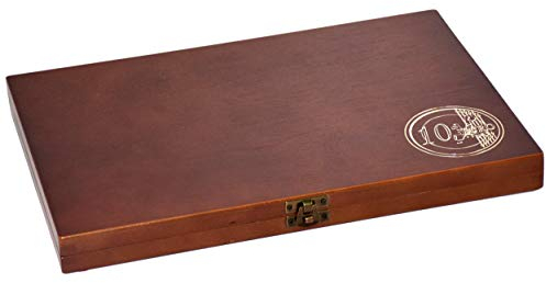 MC.Sammler Holz-Münzenkassette Münzkassette für 35 STK 10 Euro Münzen in Kapseln (ohne Münzkapseln) | Münztableau Münzkoffer Koffer |