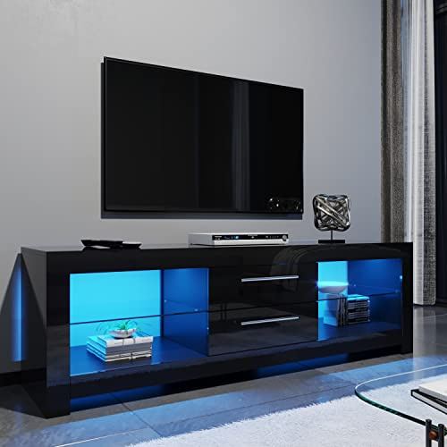 ELEGANT 160cm TV Stand Cabinet with LED Lights for TV Up to 65 inch