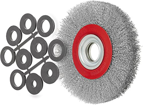 SPAZZOLA CIRCOLARE IN ACCIAIO INOX CON FILI ONDULATI Ø mm 150 FERVI SRF150/25I