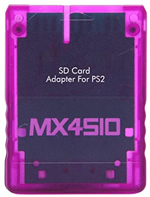 Bewinner PS2 MX4SIO SIO2SD Card Reader Adapter, Hand Made Stable Replacement MX4SIO TF Card Adapter for PS2(Purple)