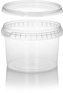 500 ml Clear Plastic Food Containers with Tamper-Evident Lids – BPA-Free Food-Grade Reusable Tubs (Pack of 20) – Microwave, Freezer & Dishwasher Safe