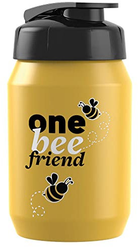 BOBIKE 8649400003 - ONE Borraccia per Bambini con capacità 450ml e tappo “shaker”. Borraccia per bicicletta gialla/nera senza BPAa colori Giallo/Nero