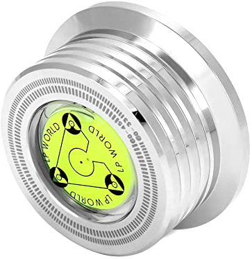 QWORK Record Weight Phono Disc Stabilizer, 60HZ Record Weight Stabilizer, with Bubble Leveling (60Hz, Silver)