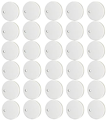 Tucireat Runde Blank Blank Aluminium 30 Stück Stamping Scheibe Tag Erkennungsmarke für Haustiere