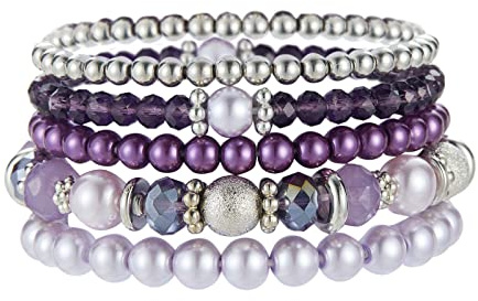 FULU AUTUMN Damen Kristall Perlen Armband Mehrschichtiges Steine Armband Boho Modeschmuck Beste Freundin Geschenke