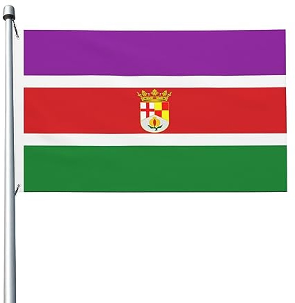 Bandera Y Escudo De Andalucía Oriental (Pao) Banderas de doble cara de 3 x 5 pies, banderas duraderas para decoración de patio al aire libre, banderas de bienvenida para fiestas en el hogar