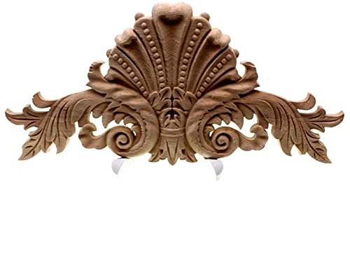 KRIECK Holz Geschnitzte Ecke,Holz Applique Dekorative Holz Applikationen Möbeldekor Schranktür Unregelmäßige Holzleisten Blume Carving Figurine Craft (Color : B)