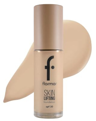 Flormar Skin Lifting Foundation Fond de teint couvrant imperfections anti age SPF 30 –teint liquide Liftant au Collagène & Acide Hyaluronique, Couvrant & Hydratant, Finition Naturelle, Medium Beige