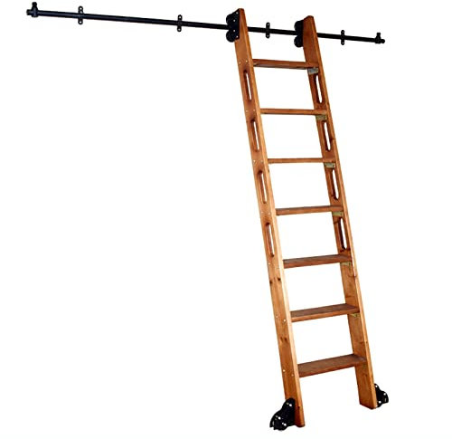 Gleitschiene, 200 cm, 300 cm, 4 m, 5 m, 6 m | Schiebeleiter-Schienen-Set, Schiebe-Scheunentor-Hardware-Set, Schrank-Set, Rollleiter, Laufrollensystem, Schiene aus Kohlenstoffstahl, Rutsche, (ohne Le