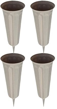 Vaso da Tomba in Plastica Interrato per Cimitero, Confezione da 2 Pezzi, con Punta - 10,23 Pollici
