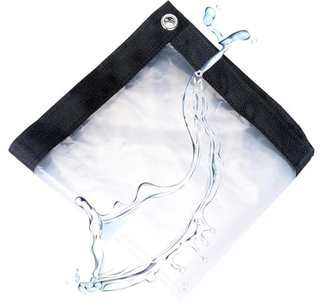 SRHIMEOS 1.5x11m Telone Trasparente Esterno, Telo Impermeabile Esterno con Occhielli, Teloni Trasparenti in PVC per Gazebo, Telone Rinforzato Occhiellato, Telo Protettivo per Serra