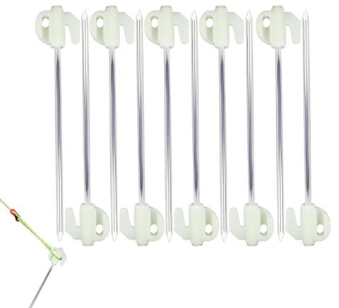 Idezek Camping-Leuchtzeltheringe, im Dunkeln leuchtende Zeltheringe,Robuste Baldachinpfähle | Metallpfähle für Camping, 10 x leuchtende Außenpfähle für Zelt, Garten, Hof
