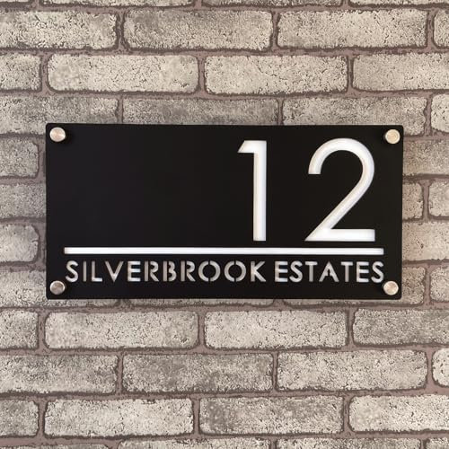 Personalisiertes Hausnummernschild aus Acryl, 3D, schwebende Zahlen, zweifarbig (schwarz und weiß) für den Innen- und Außenbereich, ideal für Zuhause, Hotels, Wohnungen und Geschäfte