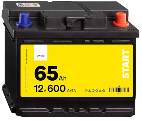 Denagi Start Autobatterie 12V 65Ah 600A/EN Starterbatterie, absolut wartungsfrei