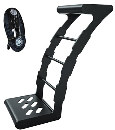 Car Rooftop Step, Stainless Steel SUV Ladder, Adjustable Car Ladder, SUV Roof Access Ladder, Stainless Steel Car Rooftop Ladder for SUV with Tailgate Step and Grill Grate Bracket