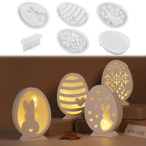 Stampi Candele Silicone 6 Pezzi Pasqua Uovo Coniglio