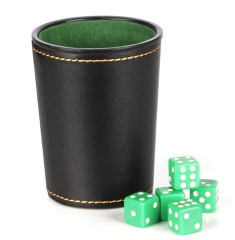 Vitsrisea Würfelschüttler Mit Filzbecher Und 5 Würfeln | Robuster Würfelbecher Für Geräuscharme Spiele Wie Und, Perfekt Für Partys, Und Familienspielabende Weniger Platz Beanspruchen