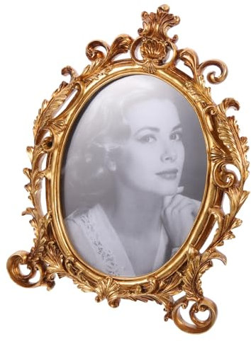 EXAOMBLE Vintage Ovaler Bilderrahmen Aus Harz Antiker Fotohalter Im Europäischen Stil Für Tisch Und Wanddekoration Für Graduation-fotos Einzigartiges Wohnaccessoire