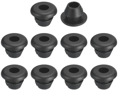 QUARKZMAN 38Pcs Pasacables Arandelas de Goma, Ojales de Cable de Goma de Agujero 6mm, Tapones de Agujero Hueco de Doble Cara para Cortafuegos, Proteger Cables Enchufes