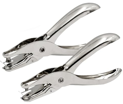 2 pinze per fori di carta, per cintura, punzonatura a foro singolo, per cartelloni, fori tondi, perforatori, artigianato, rilegatura, pinza in metallo, per foto, biglietti di auguri, biglietti di