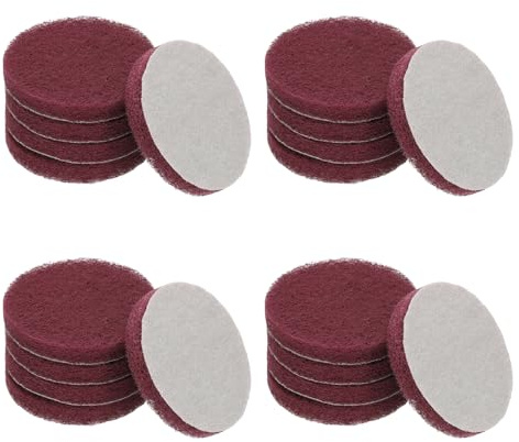 YELARXI Power Scrub Pads, Scrubbing Pads 320 Grits Scouring Discs - Fitting for (Home Kitchen Cleaning - Drill Attachment - Scrubber Replacement) 20 Pcs & 3 Inch & Red