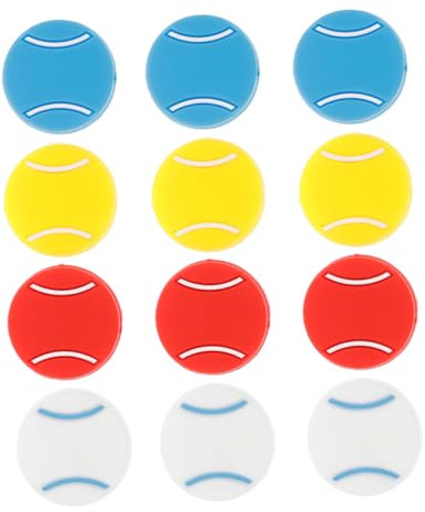UPKOCH 12 Pezzi Ammortizzatori in Silicone per Racchetta da Tennis Smorzatori Antivibrazione Forma di Palla Protezione Corde Durevole e Facile da Installare per Giocatori di Tennis
