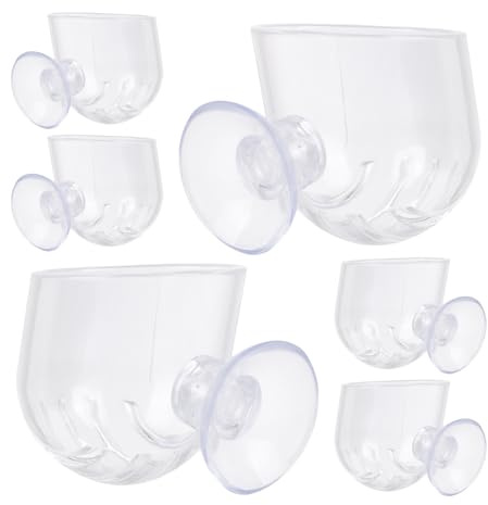 COLLBATH 6 Stück Aquarium -fütterungsausrüstung Aquariumpflanzendekoration Fischtankverzierung Aquariumdekoration Garnelen Zubehör Futterbehälter Aquarium Blumentopfdekoration Transparent