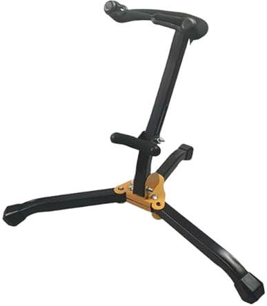 Amagogo Soporte para saxofón, soporte de suelo portátil, trípode plegable de altura ajustable para principiantes y presentaciones en
