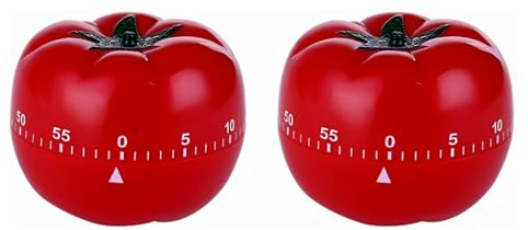 Pomodoro Timer, Kitchen Timer for Cooking, Mechanical Timer Clock with Wind Up Function, Egg Timer for Boiling Eggs, Cooking Timer for Kitchen Use, Set of 2 Timers