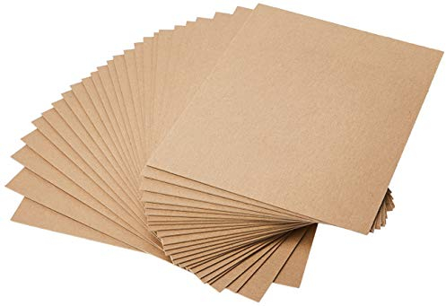 Grafix CB81125 Pack of 25 – Acid-Free 0.057” Chipboard Sheets, Create Three-Dimensional Embellishments for Cards, Papercrafts, Mixed Media, Home Décor, and More, Natural, 8.5 x 11