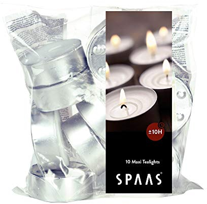 Spaas Maxi Tealights Bag x40, ± 10 Hours, White