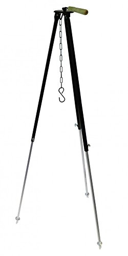 OUTDOOR-KESSELN ausziehbares Teleskop Dreibein, verschiedene Varianten von 80-200cm, lackiert schwarz oder hammerith goldbraun, Farbe:schwarz, Größe:120-200 cm