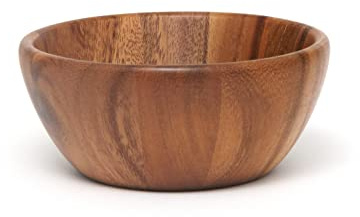 Lipper International Acacia Round Flair Serving Bowl for Fruits or Salads, Small, 6 Diameter x 2.5 Height, Single Bowl