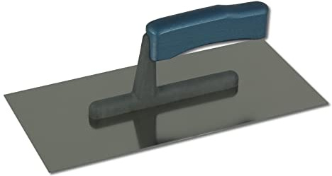 DEWEPRO® Glättekelle - Glättkelle - Glätte - Traufel mit Edelstahlblatt - 270x130mm - Glätte - Aufziehplatte mit ergonomisch geformten Holzgriff