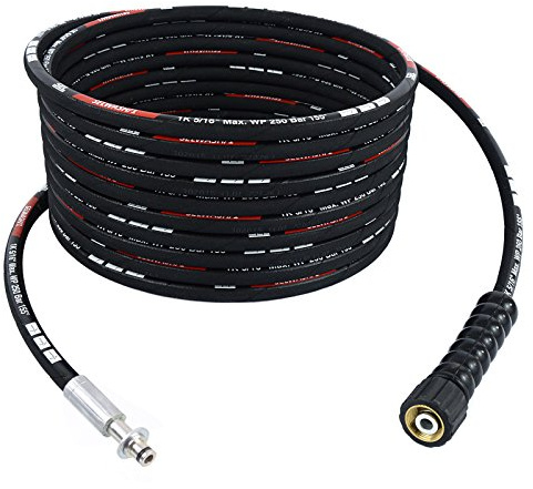 TECHKAR Hochdruckreiniger-Schlauchrohr Verlängerungsschlauch Ersatz - 20m 250bar DN8 Profi M22x1,5 Hochdruckschlauch kompatibel mit Kärcher HD HDS - 10mm Stecker