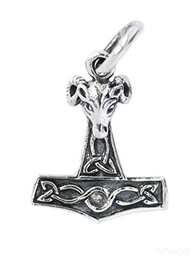 Thors Hammer Anhänger für Kette | mit 925 Sterling Silber versilbert, Schonenhammer Kettenanhänger, Thor Hammer Amulett für Kette, Thorhammer, Mjölnir, Mjoelnir, Mjolnir, Thorshammer, Wikinger Schmuck