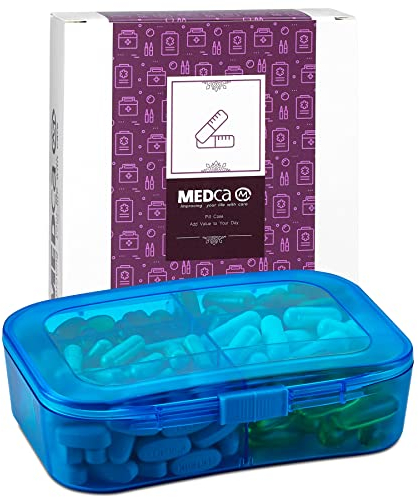 Contenitore Vitamine - Scatola per l'organizzatore di pillole da viaggio a 6 scomparti per organizzare pillole, farmaci, integratori, vitamine per l'uso quotidiano prodotto da MEDca