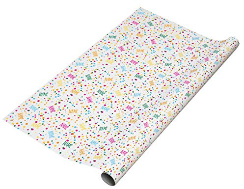 Herz & Heim® Persönliches Geburtstag Geschenkpapier mit Ihrem Wunschnamen bedruckt Happy Birthday