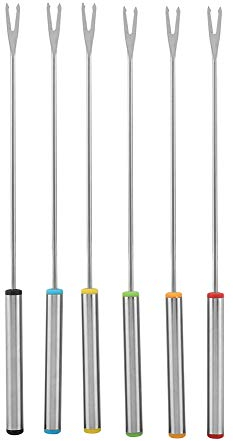 6pcs / Set Forchette per fonduta in acciaio inox, Forchette per fonduta Pentole Utensili da - per formaggi, carne, cioccolato, dessert