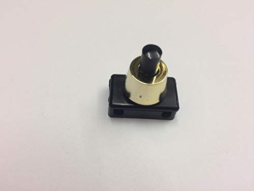 Interruttore per lampada, interruttore a pulsante, nero, bianco, collo 230V, 2A, pulsante nero, interruttore (nero/oro)