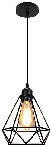 Vintage Pendelleuchten, Retro Industriell Deckenleuchte, Mount Deckenlampe Hängeleuchten, Käfig Kronleuchter Metall Eisen Lampenschirm, E27 Fassung für Loft Wandelgang Esszimmer
