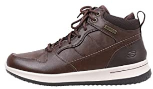 Skechers Homme Delson Bottes Bottines classiques, Marron Chocolate Leather Chocolate, 43 EU