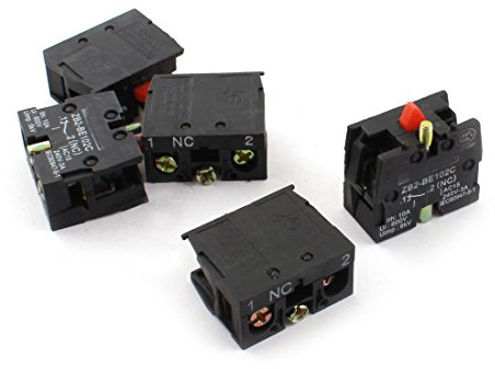 5 unidades AC600 V 10 A NC Interruptor pulsador momentáneo Bloque de contacto auxiliar