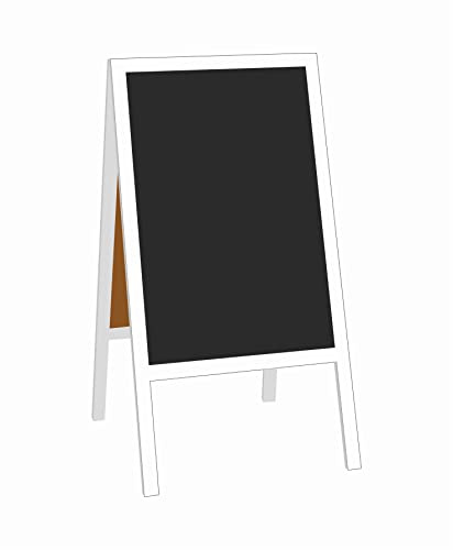 Kundenstopper 118 x 61 cm wetterfest lackiert - Holztafel mit ABS Kreidetafel mit Kreidemarker Weiß