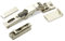2 x Salice Universalscharnier Push Open für Glastür oder Spiegeltür 110° inkl. Linear-Montageplatte Höhe 6 mm mit Euroschrauben, Exzenterverstellung, Türscharniere mit Abdeckkappen