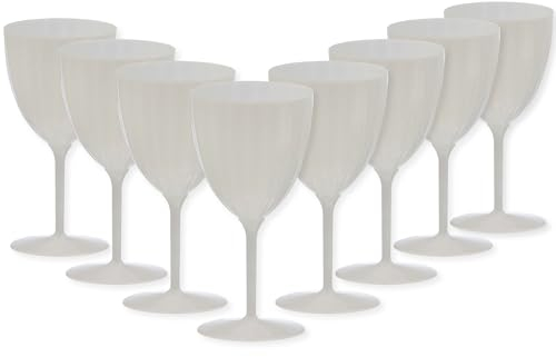 Decor Decorline - 8 VERRES À VIN RÉUTILISABLE 200ML BLANC