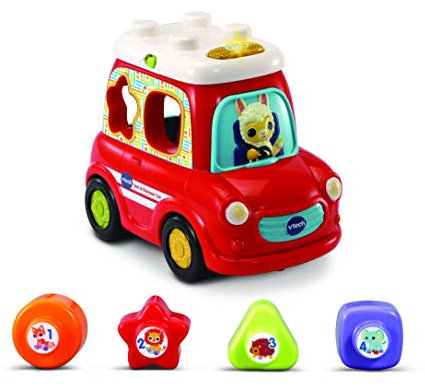 VTech Sort & Discover Car, Educational Stacking Toy for Kids, Baby Musical Toy for Sensory Play, Shape Sorter Toy for Toddlers with Lights and Sounds, for Girls & Boys 12 Months +, English Version