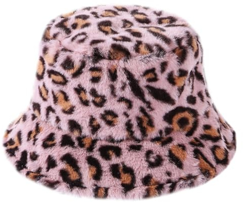 VALICLUD Sonnenhut Damenhut Outdoor-Hut Wintermützen für Frauen Kunstpelz Eimer Hut Leopardenmuster Fischerhut Kappe Vintage Warmer Hut Hüte Für Frauen Damen Damenmützen Sonnenhut Damen